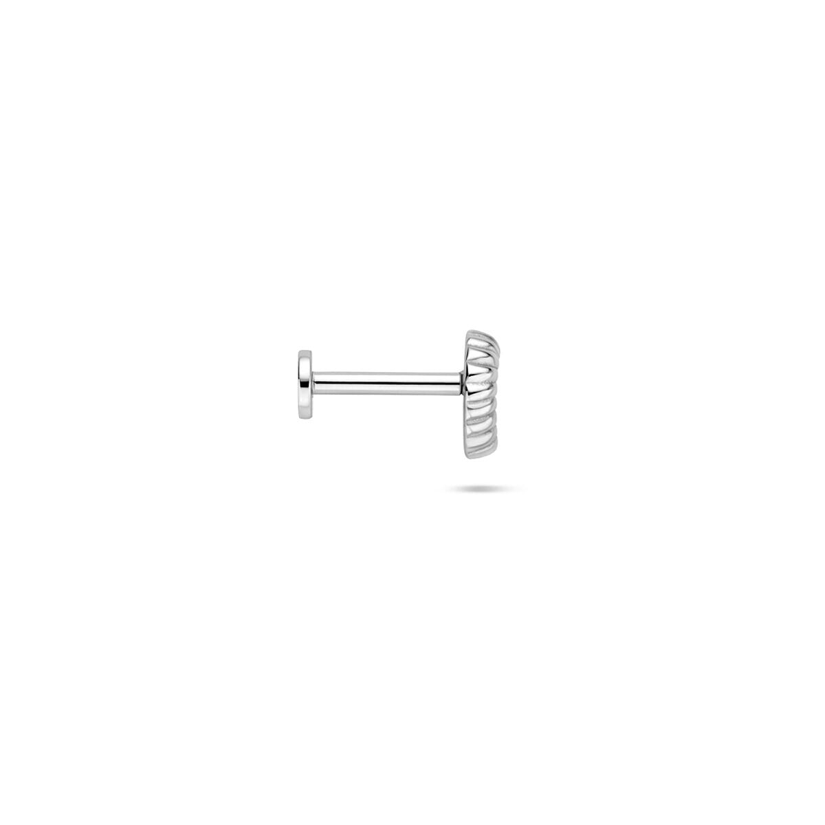 Srebrny piercing w kształcie muszli – rodowany 925