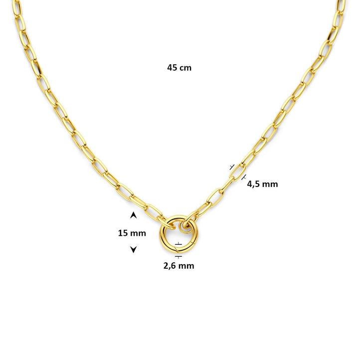 14k Geelgouden collier met paperclip schakel – Closed Forever ontwerp