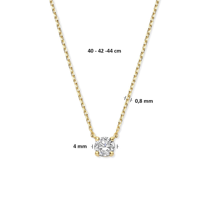 Gouden ketting met zirkonia – 14k anker collier