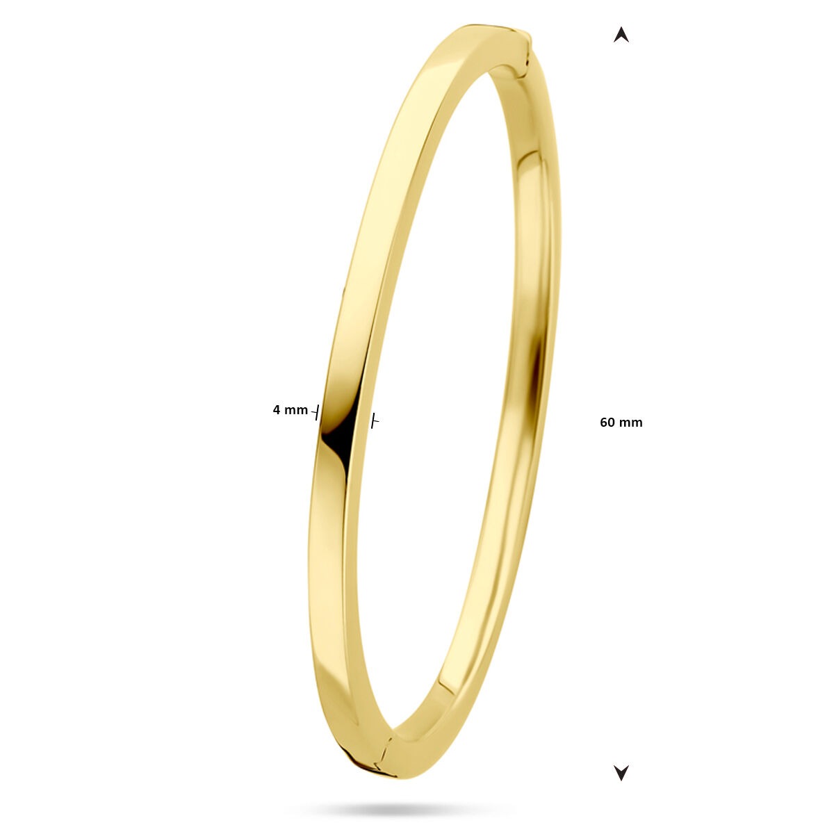bangle z żółtego złota – 4 mm szerokości, z zapięciem na zawias