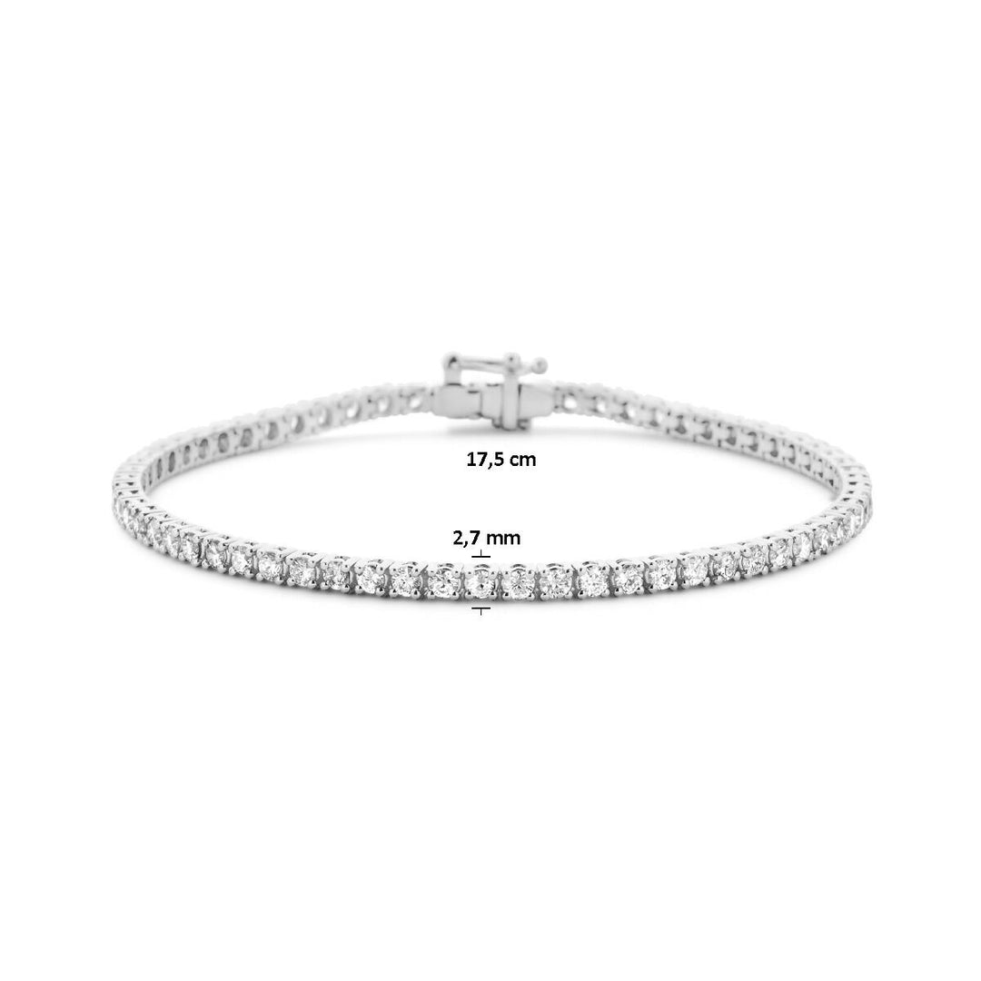 14k Witgouden tennisarmband met 3.00ct lab grown diamanten