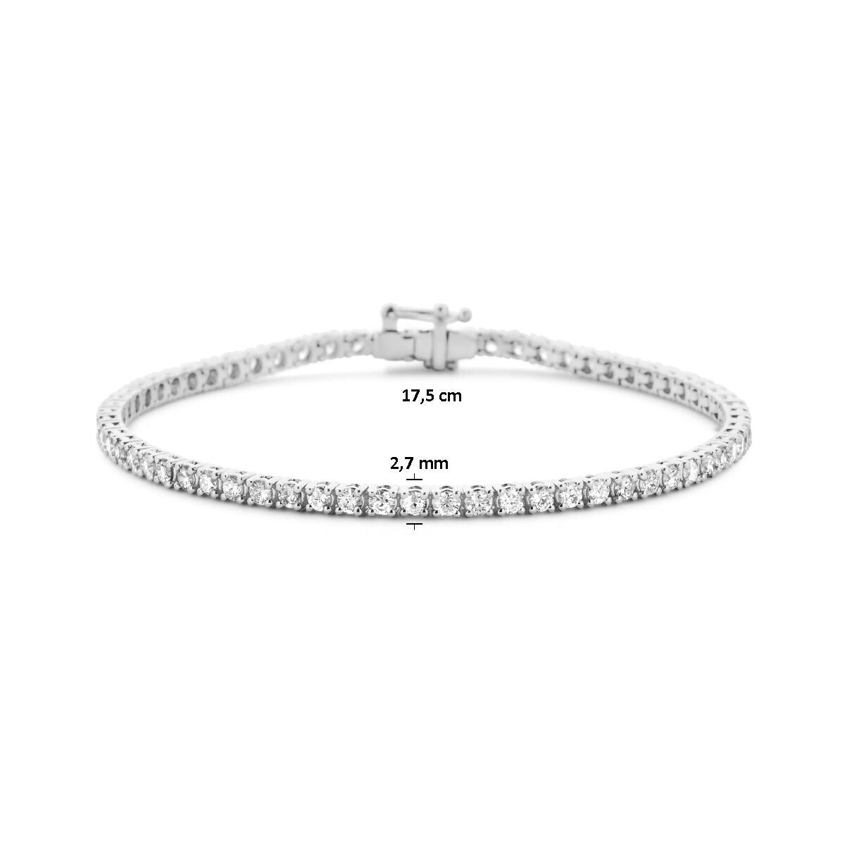 14k bransoletka tenisowa z białego złota z diamentami lab-grown 3.00ct