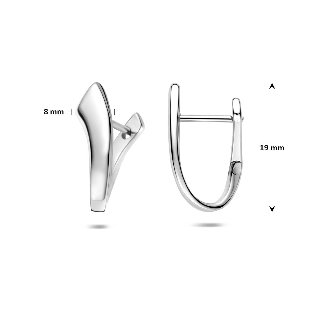 klipsy do uszu 19 mm srebro rodowane