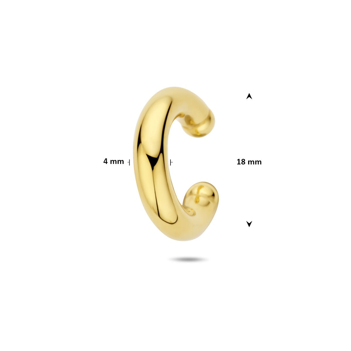 Pozłacany 925 srebrny ear cuff 18 x 4 mm