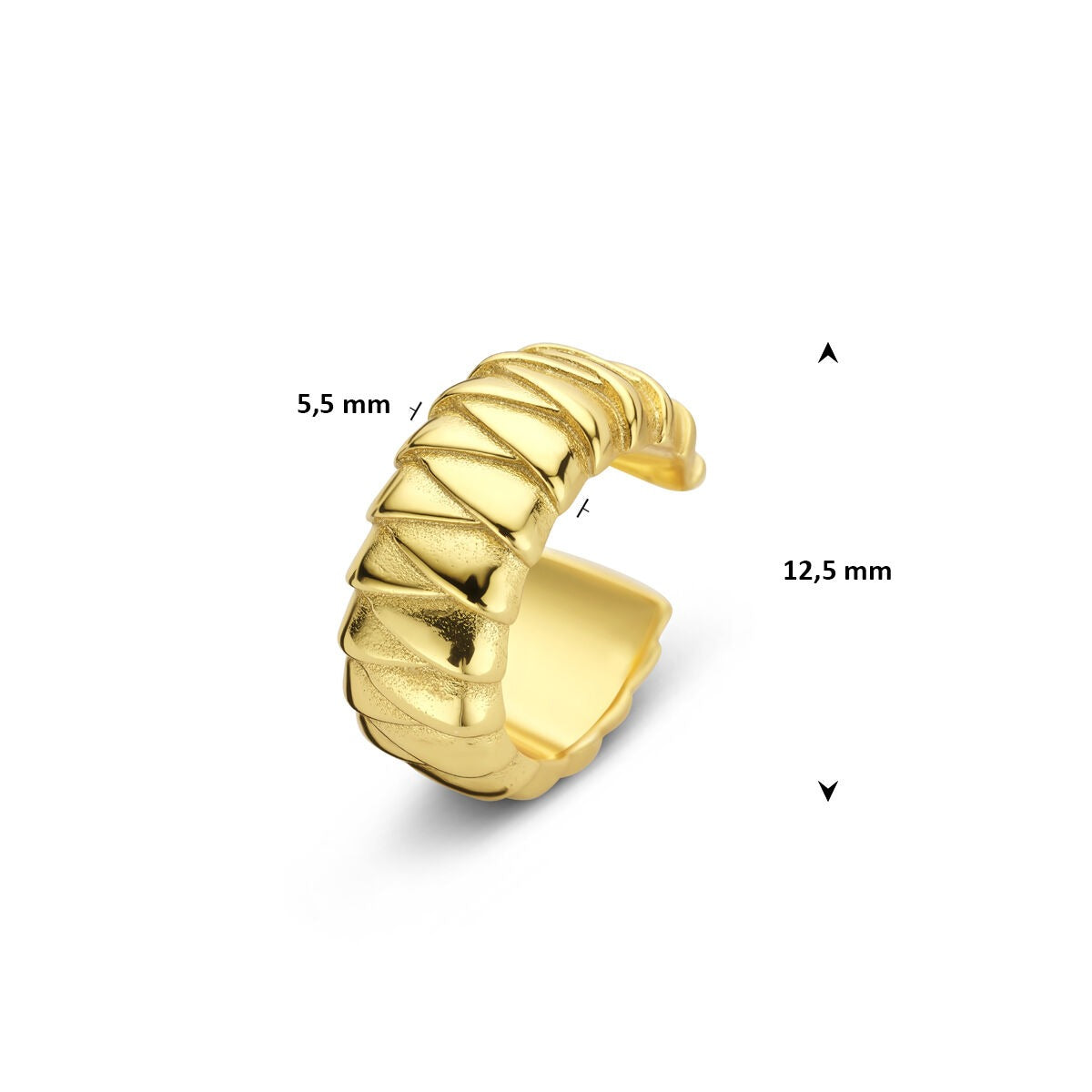 Pozłacany srebrny ear cuff – wyrafinowane oświadczenie bez przekłucia
