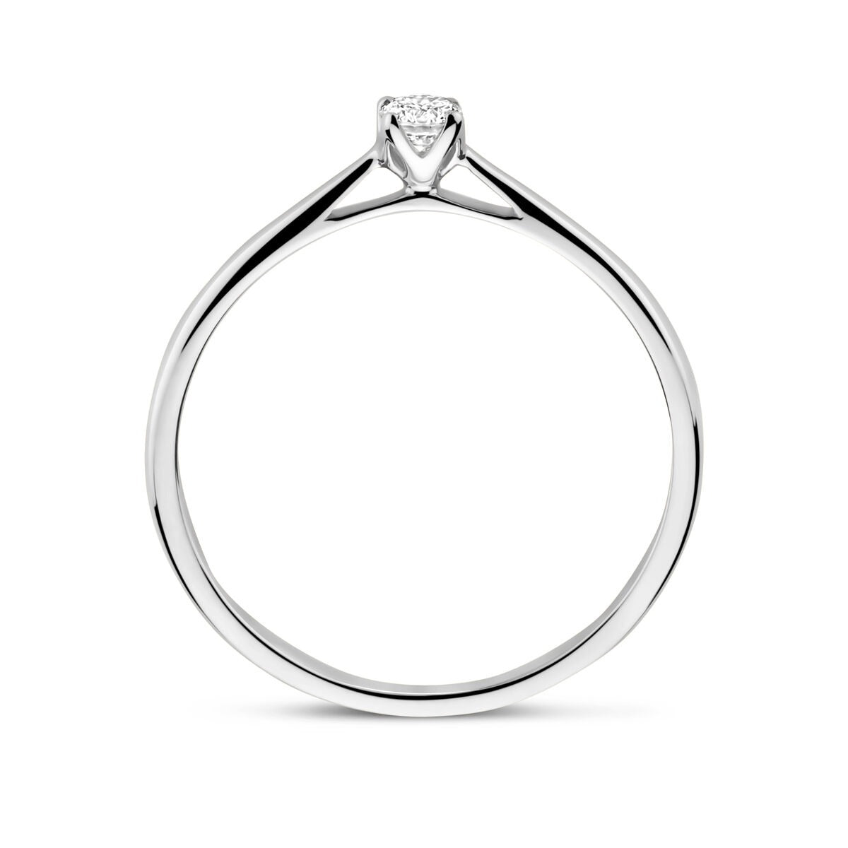 14k białe złoto damski pierścionek z 0.10ct diamentem hodowanym w laboratorium