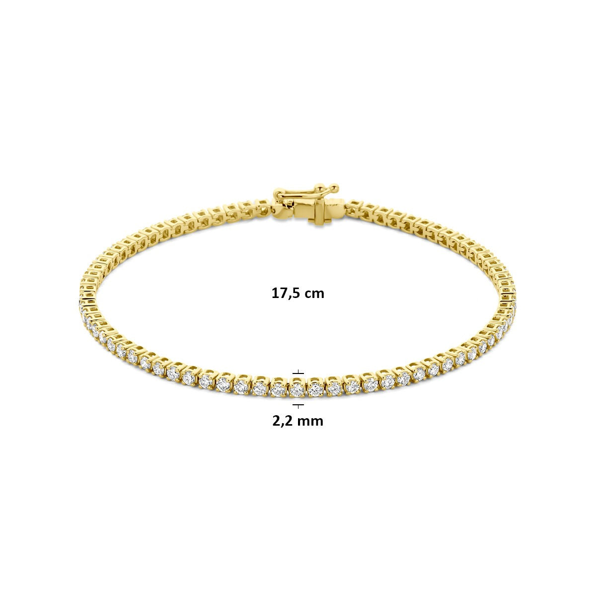 14k Złota bransoletka tenisowa z diamentem hodowanym w laboratorium