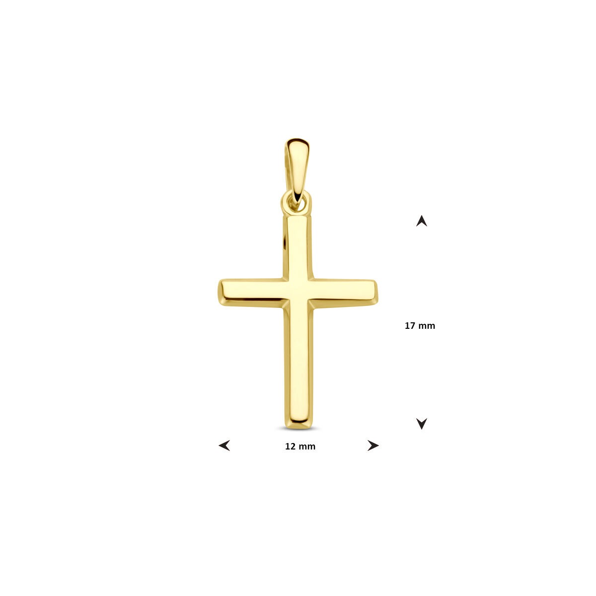 wisiorek krzyż z żółtego złota 14k – 17 x 12 mm