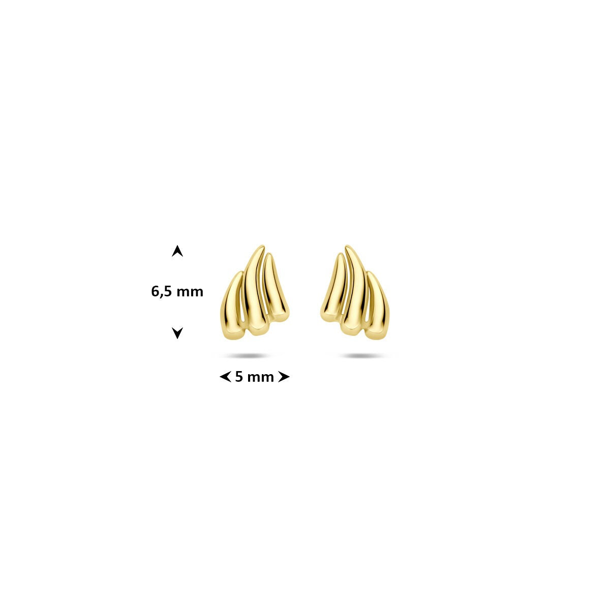 9k Żółte Złoto Kolczyki wkrętki 6,5 x 5 mm