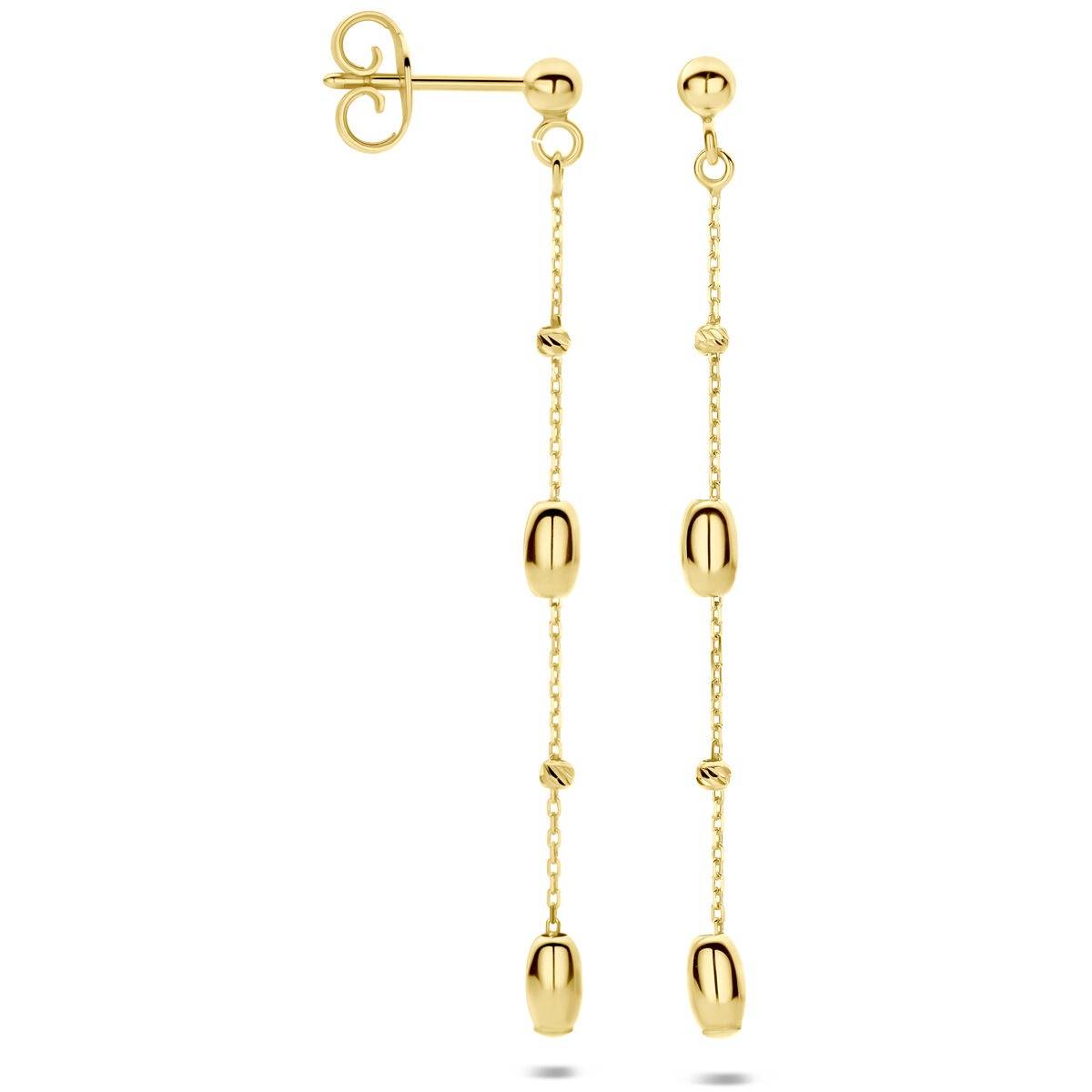 14k Żółte Złoto Kolczyki 50 mm