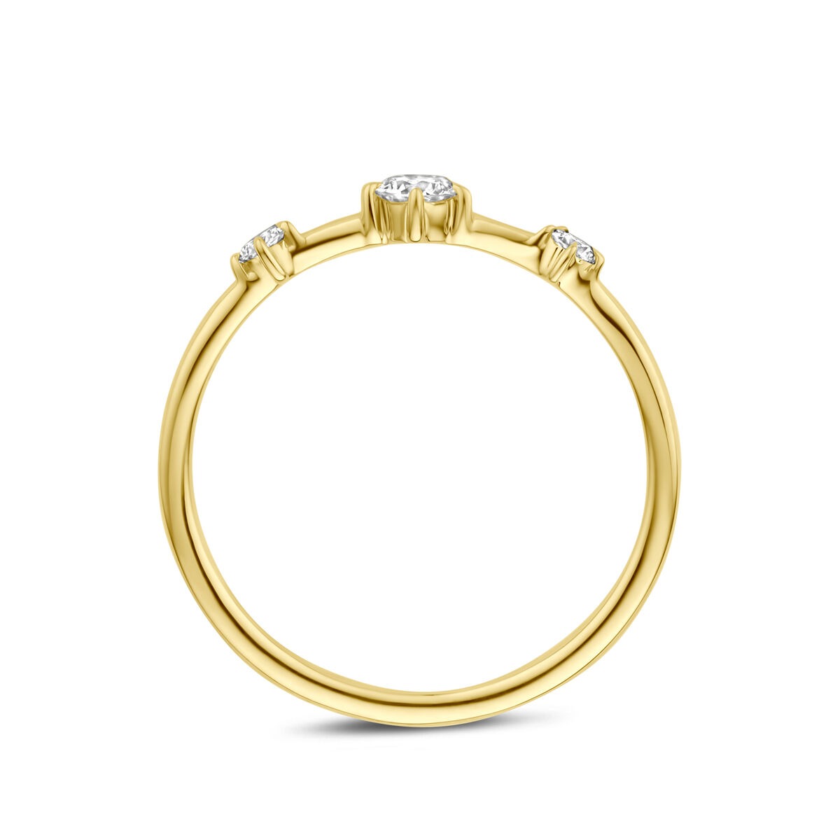 14k żółte złoto pierścionek z diamentem hodowanym w laboratorium 0.20ct