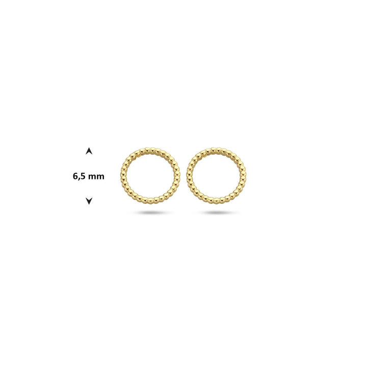 Gouden oorknoppen met twisted rondje – 14k
