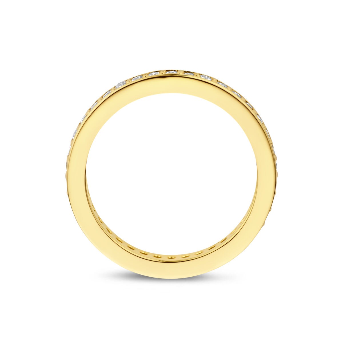 Pozłacany pierścionek srebrny 925 z cyrkonią 2.5 mm