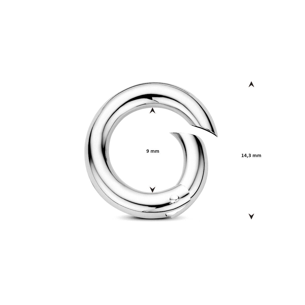 925 Rodowany Srebrny Connector