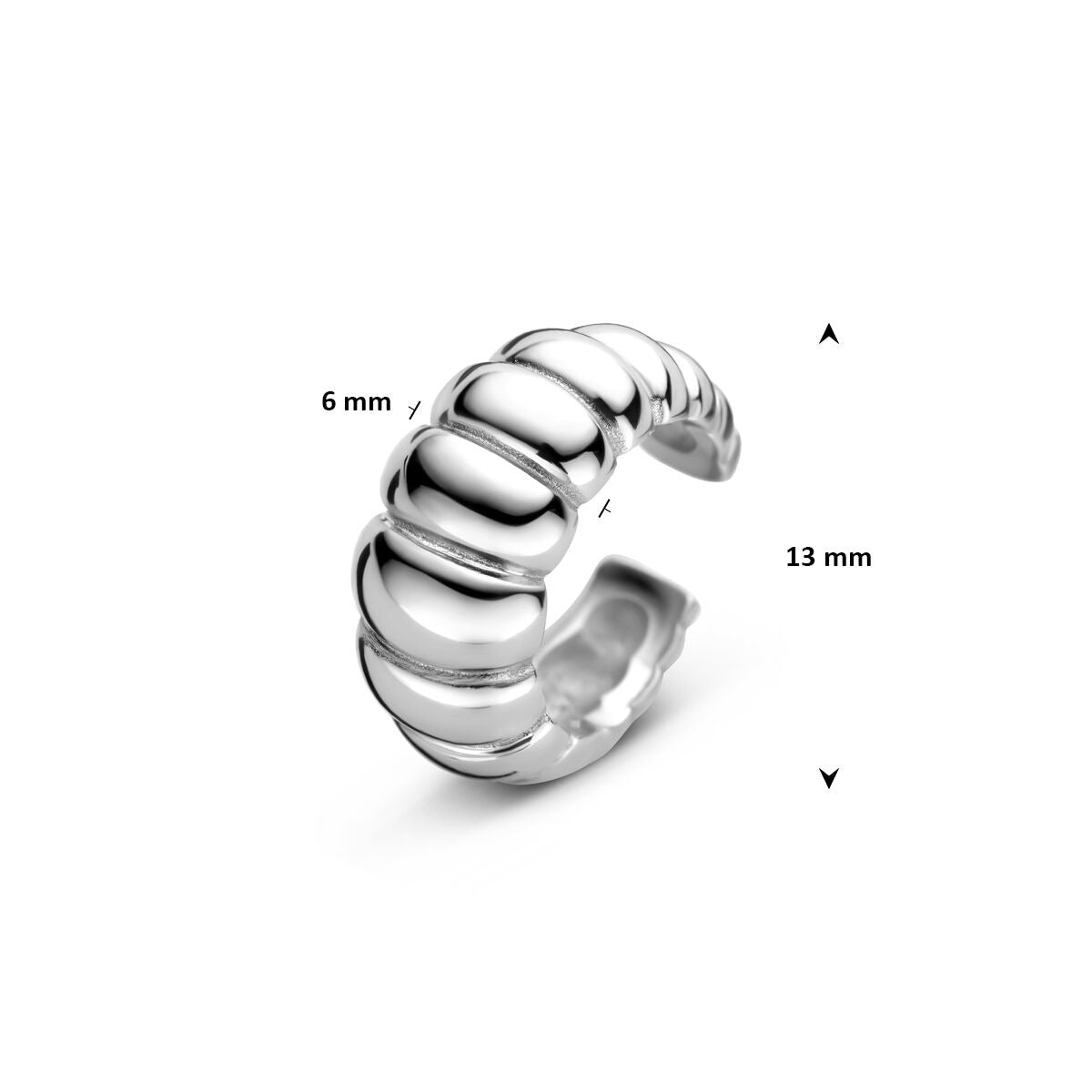 Srebrny ear cuff – nowoczesny akcent bez piercingu