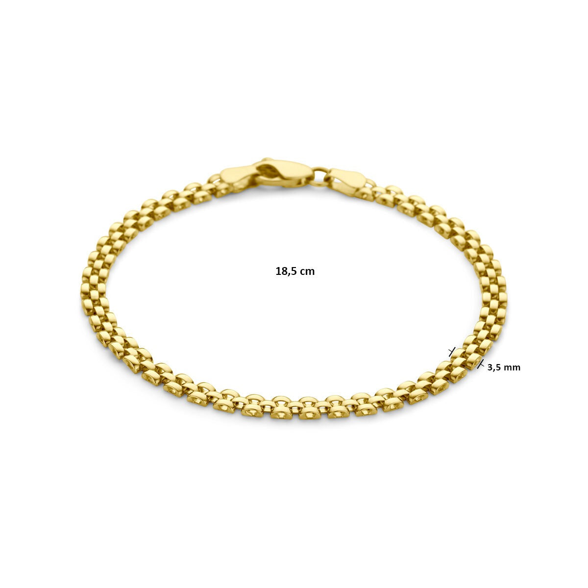 9k Żółte Złoto Panter Ogniwo Bransoletka 18,5 cm