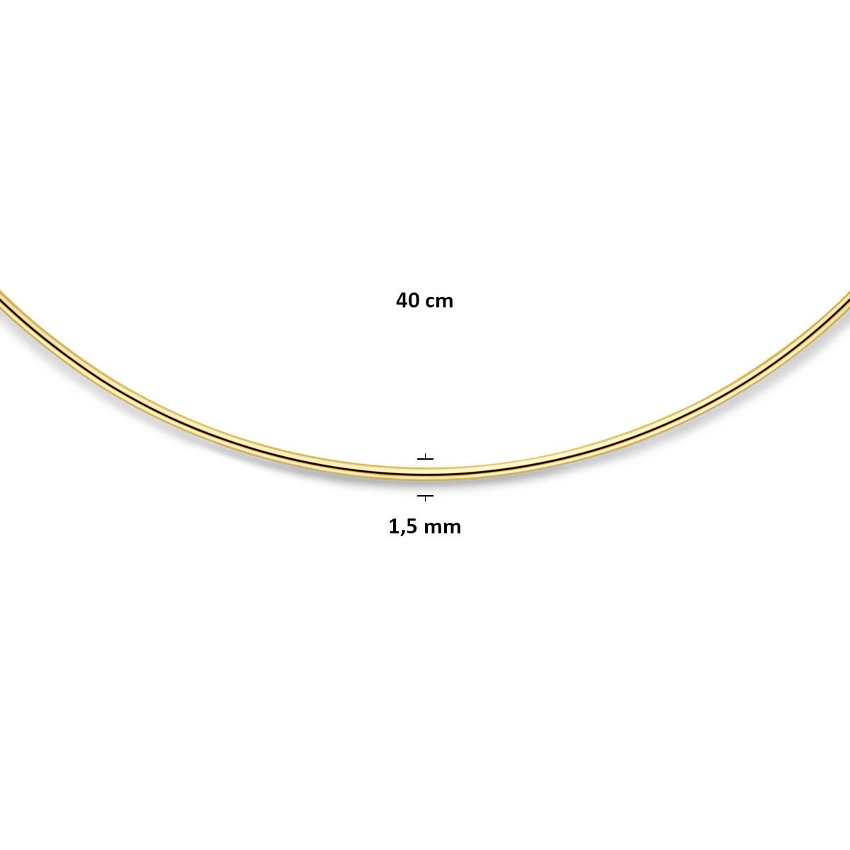 Złoty naszyjnik bez wisiorka 14k zapięcie typu karabińczyk 1,5 mm 40 cm