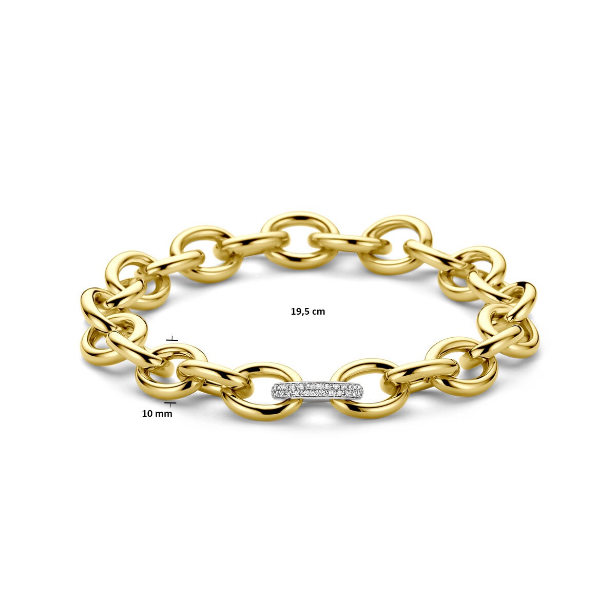 14k Bicolor Żółte i Białe Złoto Bransoletka z Diamentem