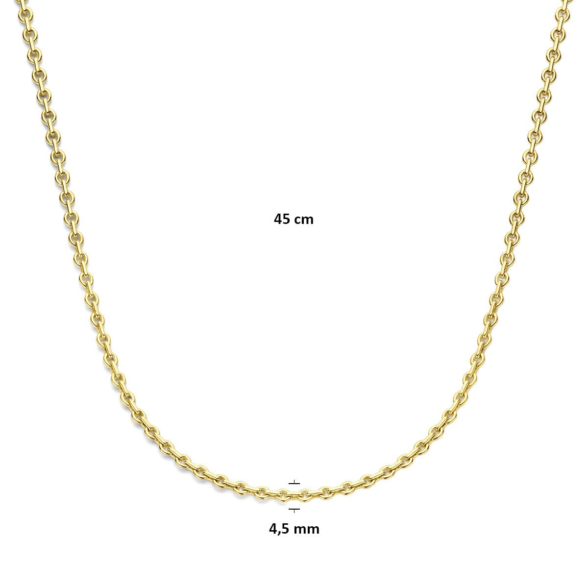 14k żółte złoto naszyjnik z srebrnym rdzeniem – Silgold anker collier