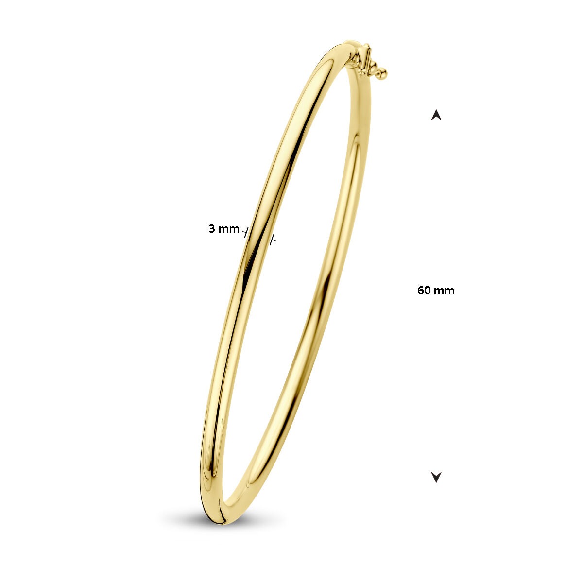 Złota bransoletka bangle – 9k żółte złoto z zapięciem na zawias