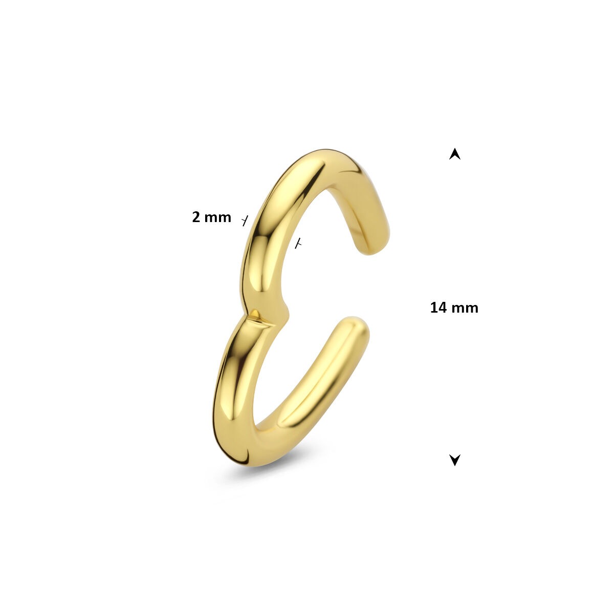 Pozłacany srebrny ear cuff w kształcie serca
