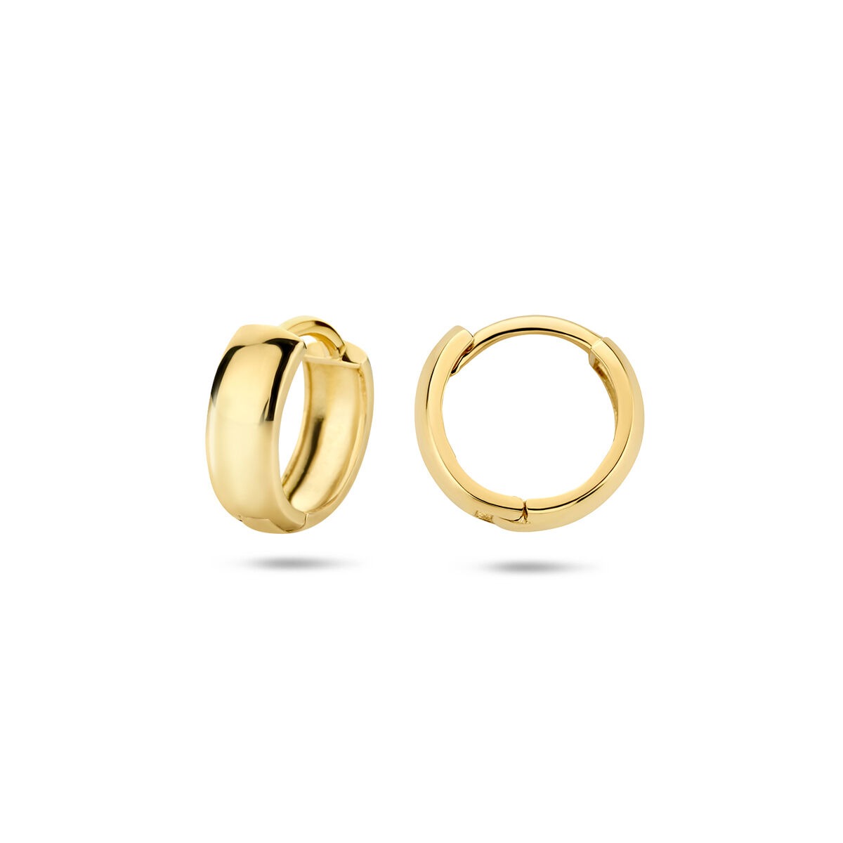 9k Żółte Złoto Kolczyki Koła 12 x 3.2 mm