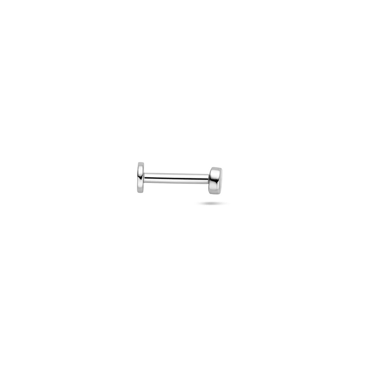 Srebrny piercing flat back okrągły – rodowany 925 srebro
