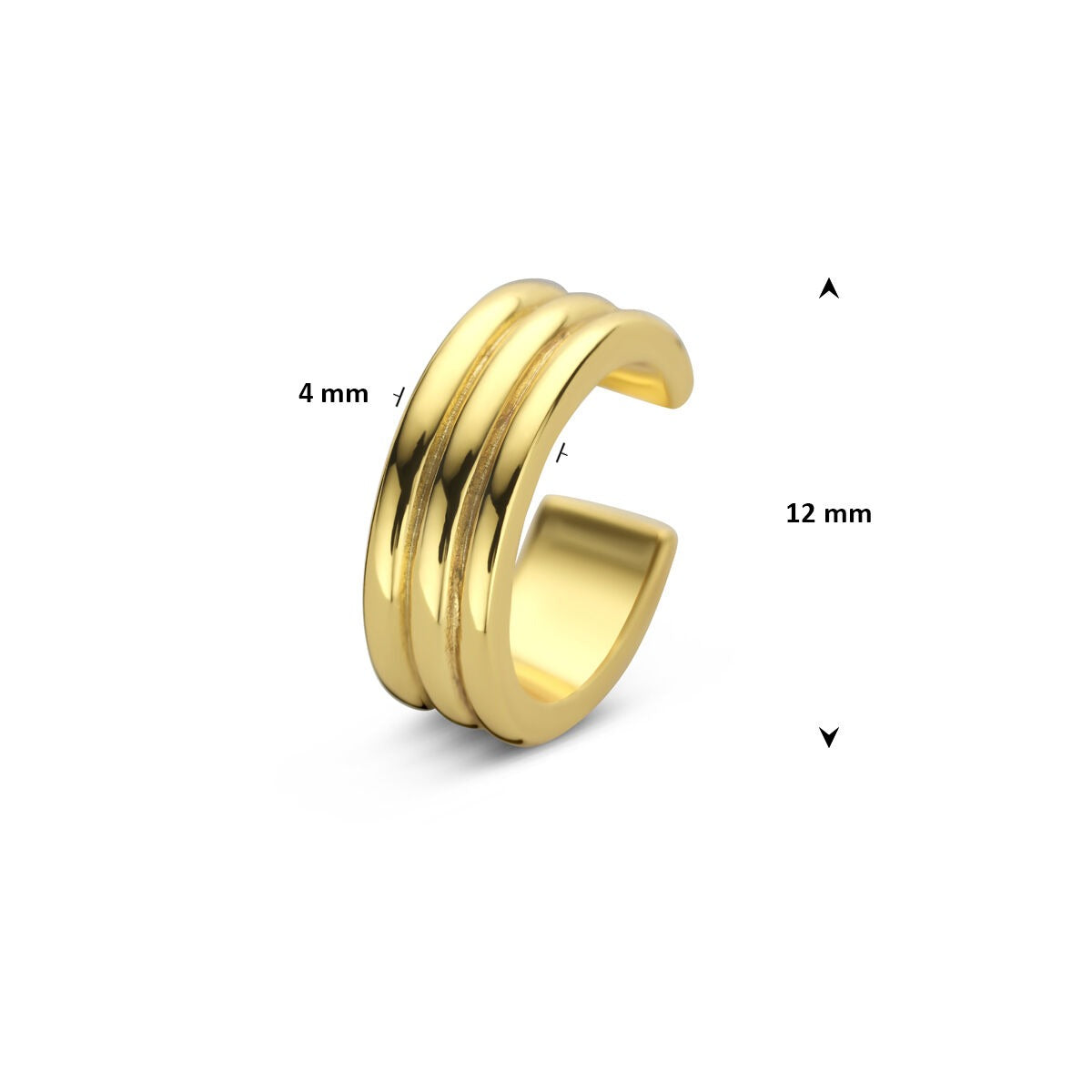 Pozłacany srebrny ear cuff – minimalistyczny złoty akcent bez dziurki