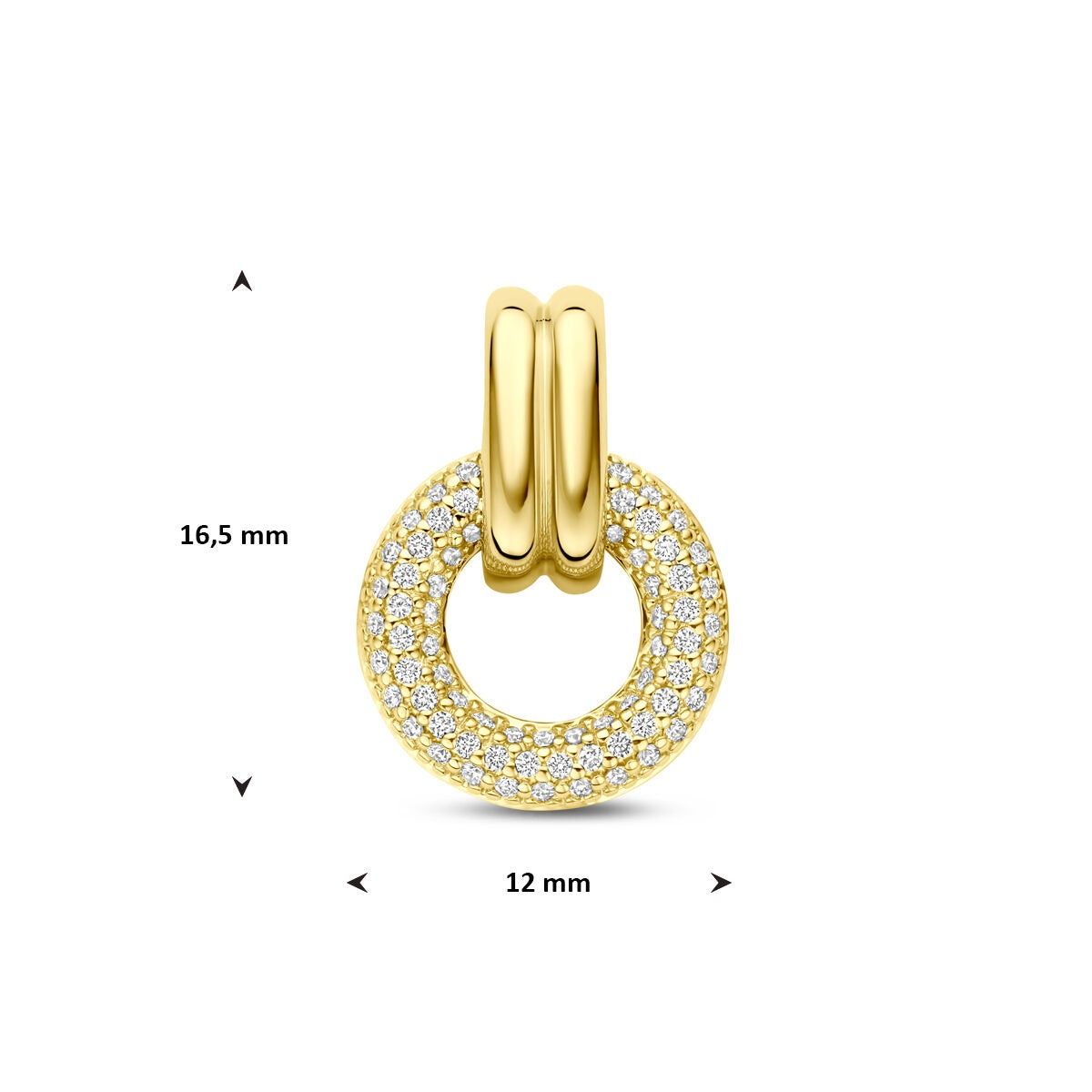 14k żółte złoto damski wisiorek z diamentem – 0.19ct
