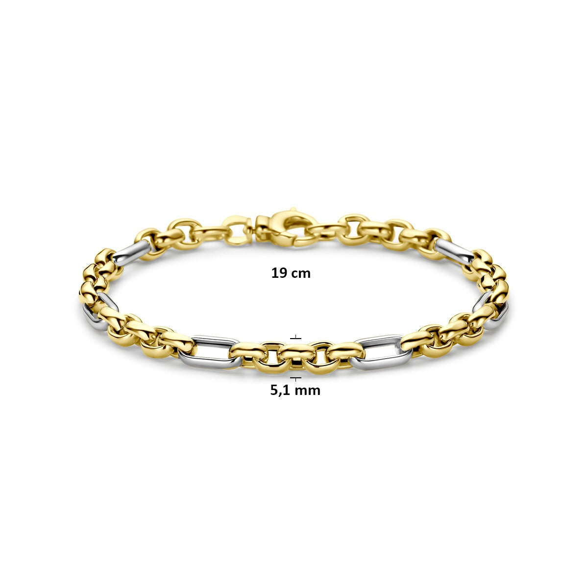 14k bicolor złota bransoletka kotwica