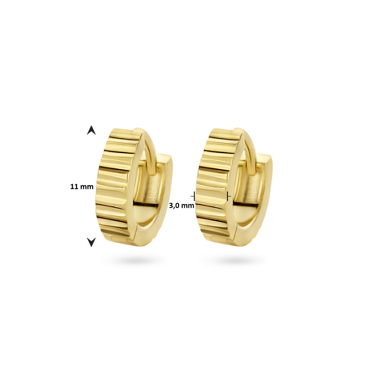 Pozłacane Srebrne Kolczyki Koła – 11 mm