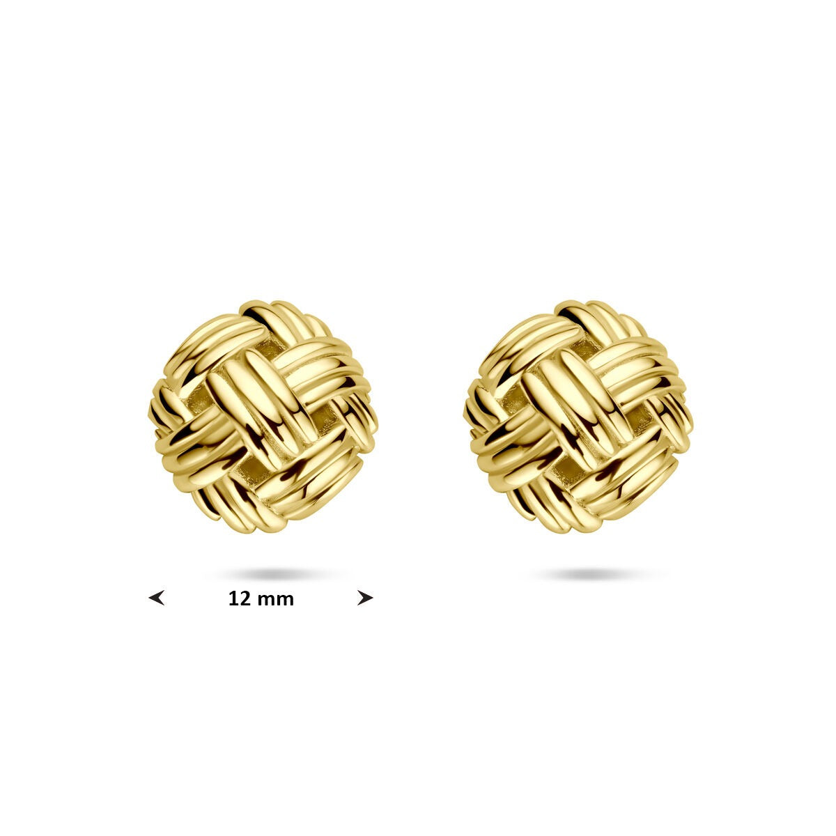 Złote kolczyki wkrętki 14k żółte złoto 12mm – Damskie kolczyki