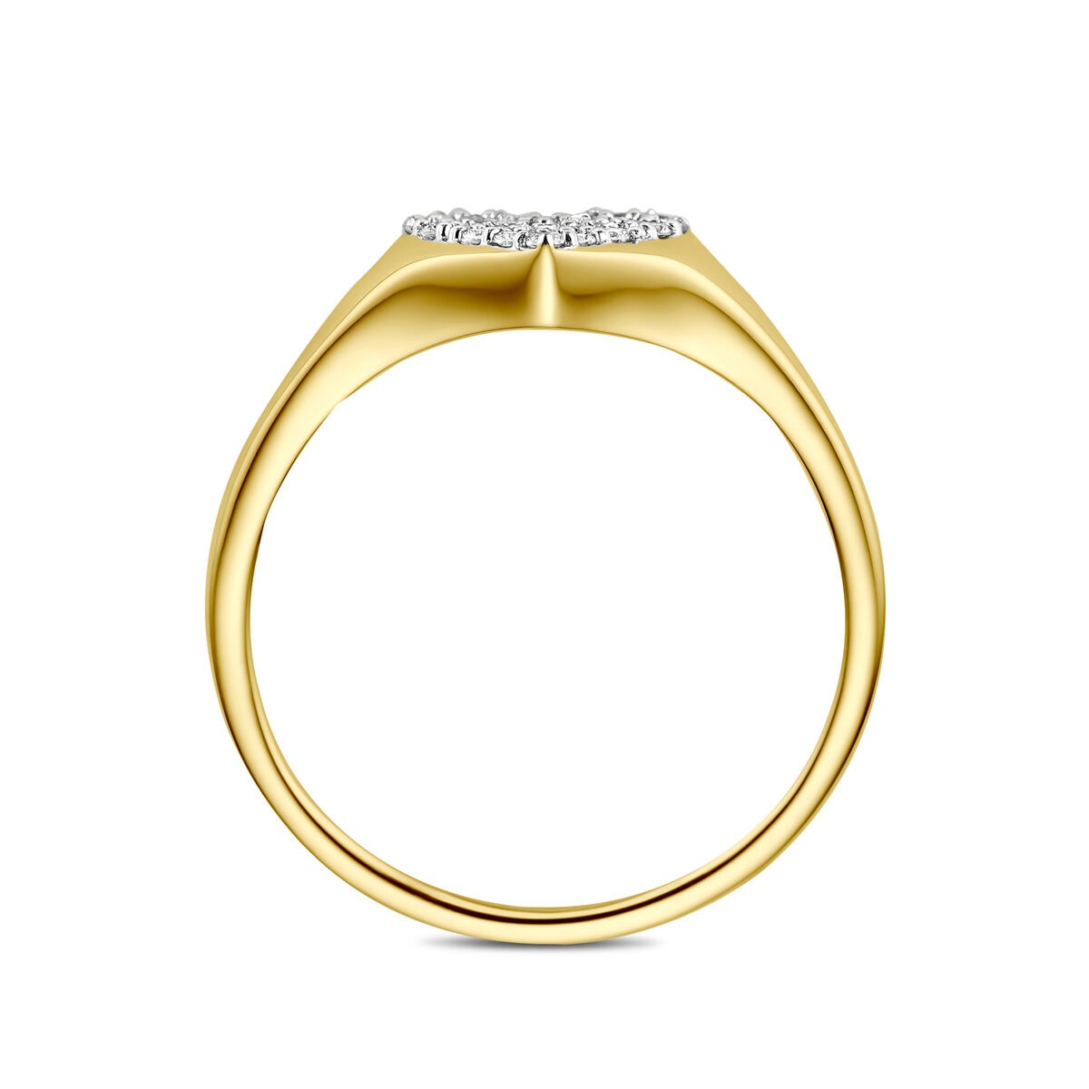 14k Żółte Złoto Pierścionek z Diamentem Hodowanym w Laboratorium 0,12 ct