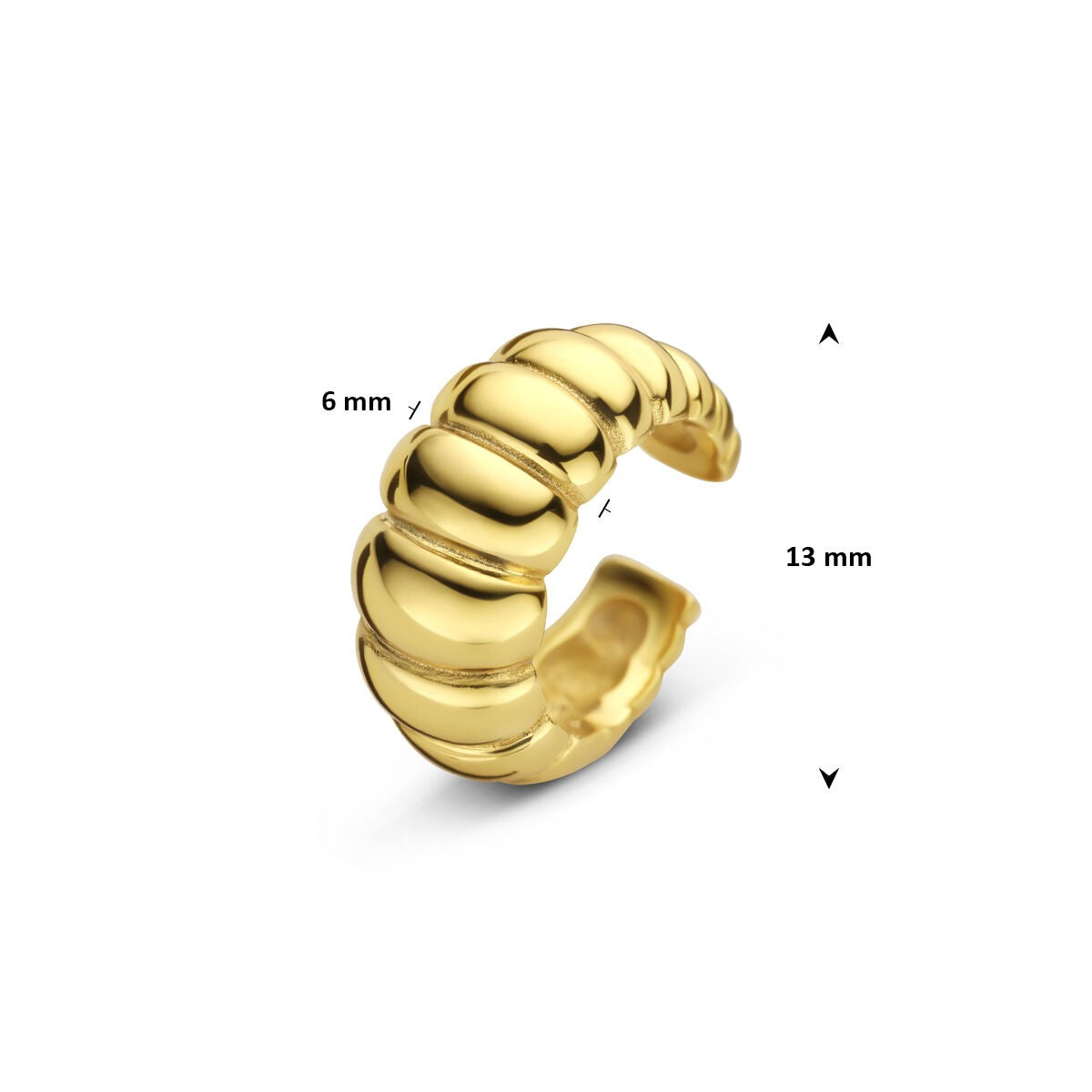 Pozłacany srebrny ear cuff – stylowy złoty akcent bez przekłucia