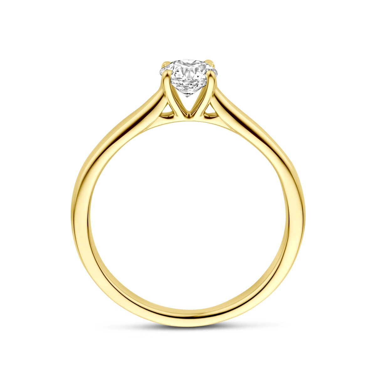 14k Żółte złoto pierścionek z 0.50ct diamentem hodowanym w laboratorium