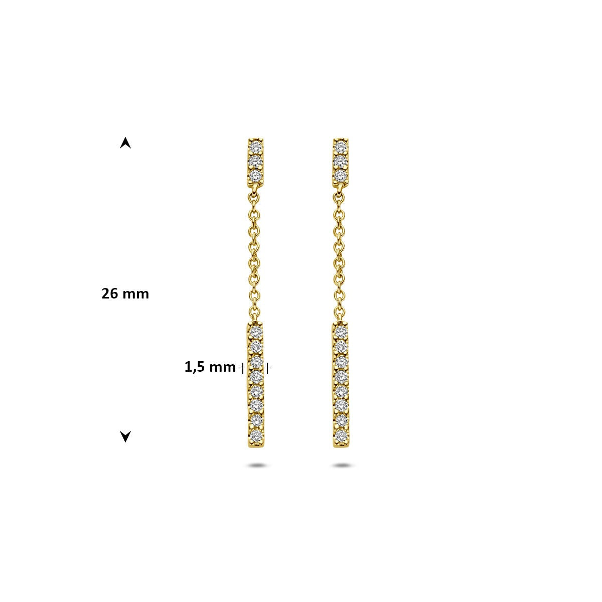 14k żółte złoto kolczyki z diamentem