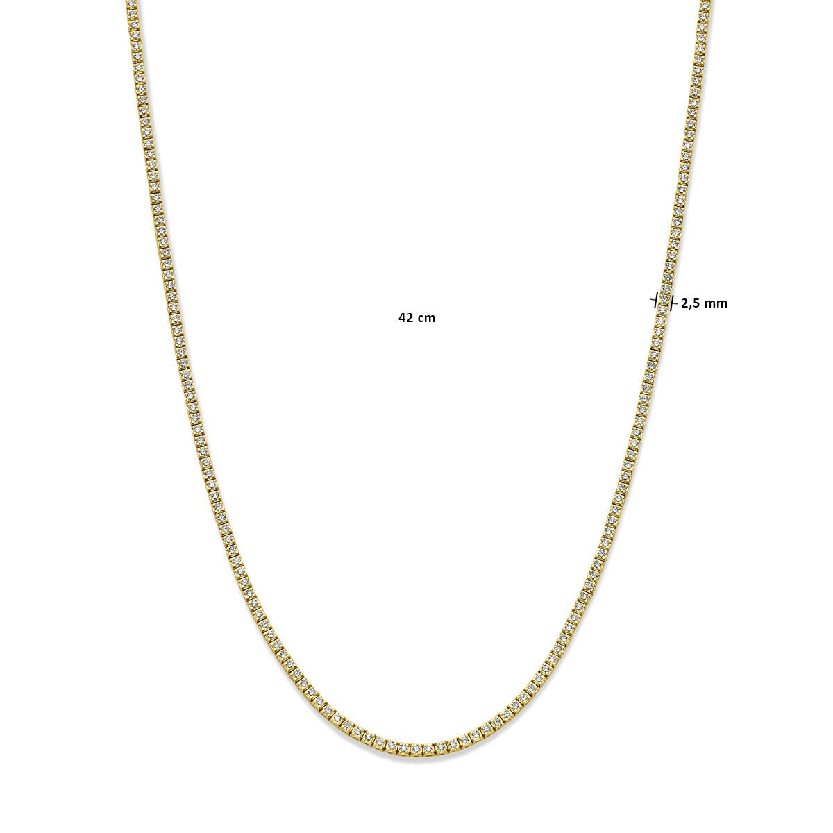 14k żółte złoto naszyjnik tenisowy z diamentami – 5.00ct