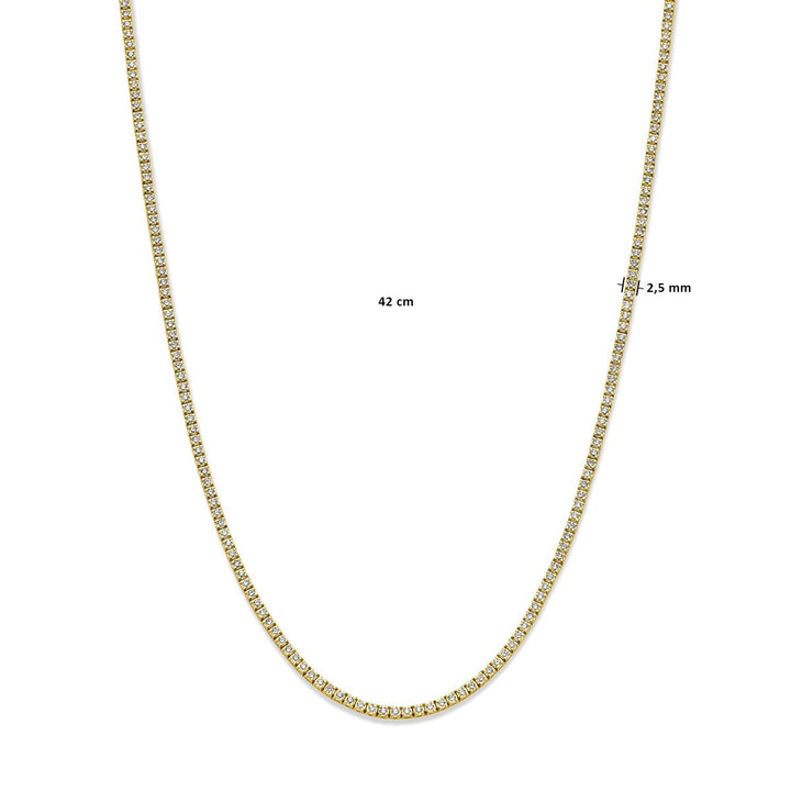 14k geelgouden tenniscollier met diamanten – 5.00ct