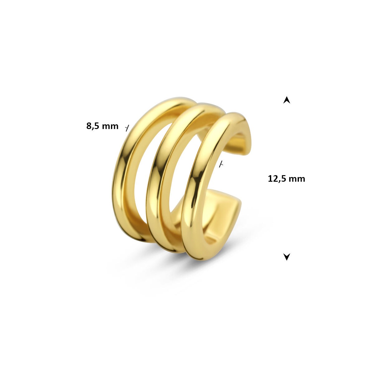 Pozłacany srebrny ear cuff w kolorze żółtego złota