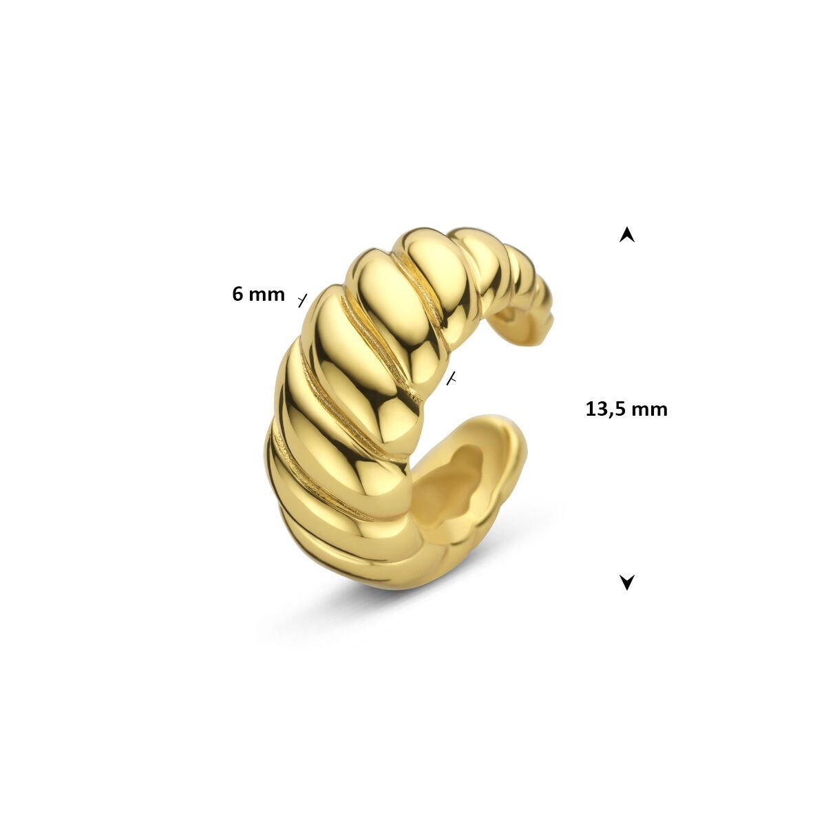 Pozłacany srebrny ear cuff – nowoczesna elegancja bez piercingu
