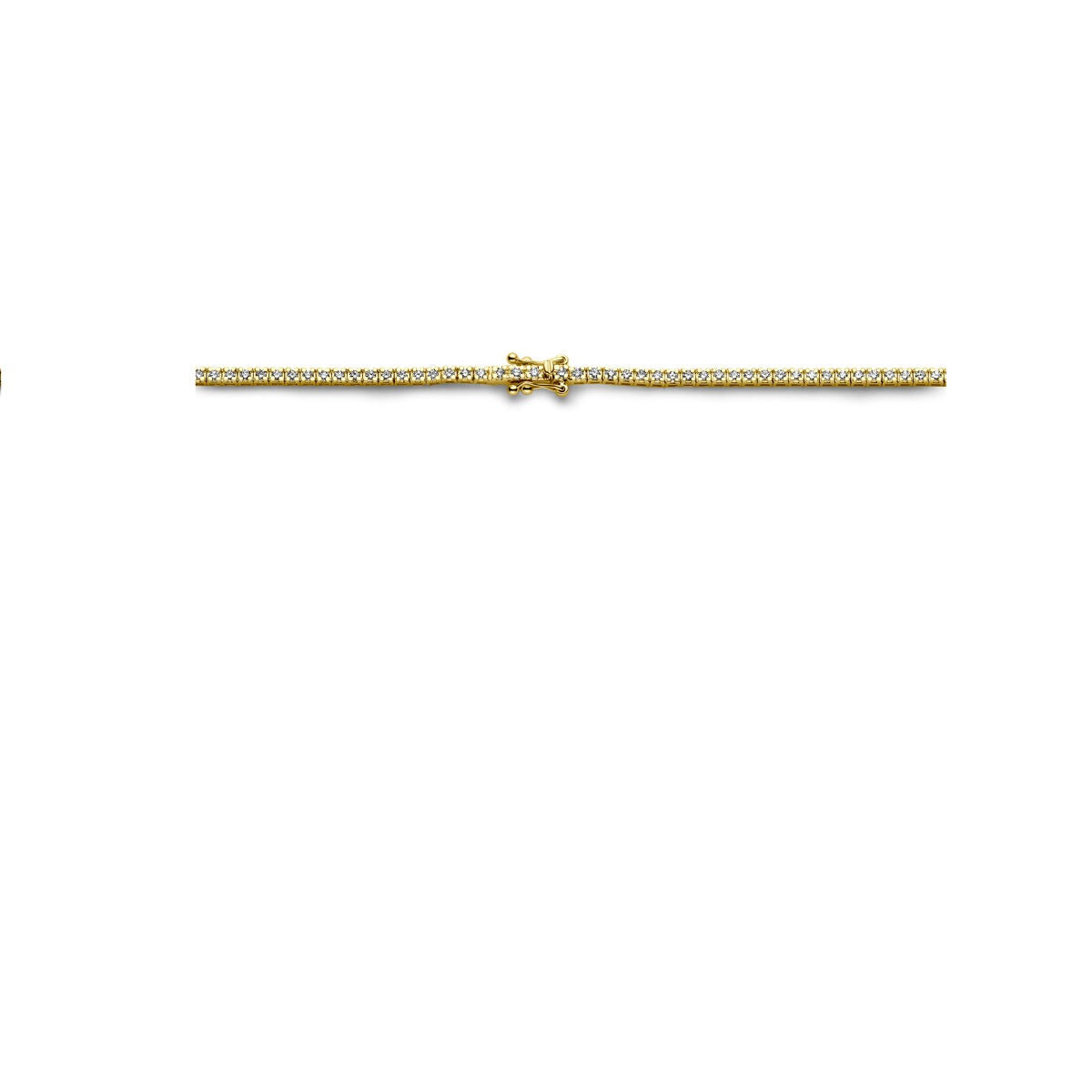 14k żółte złoto naszyjnik tenisowy z diamentami hodowanymi w laboratorium – 3.00ct