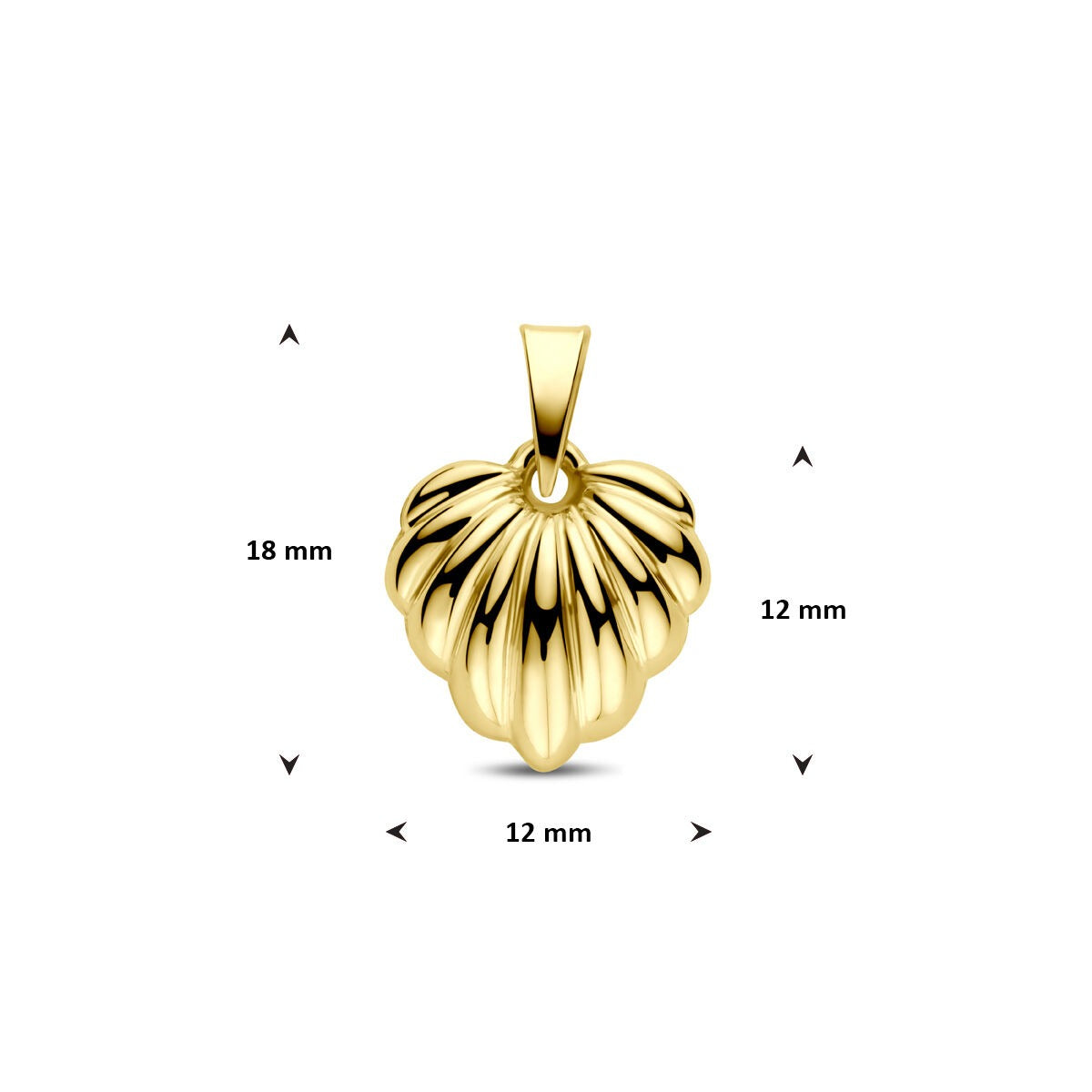 14k żółte złoto wisiorek w kształcie serca 18 mm
