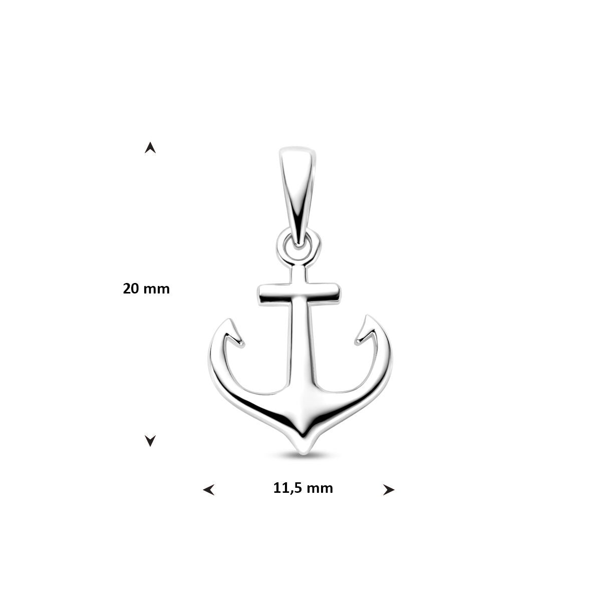Srebrny wisiorek kotwica – rodowany 925