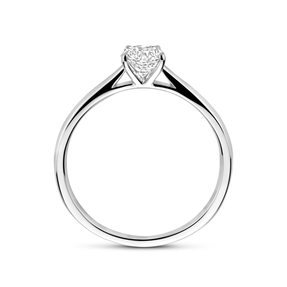 14k białe złoto damski pierścionek z 0.50ct diamentem hodowanym w laboratorium