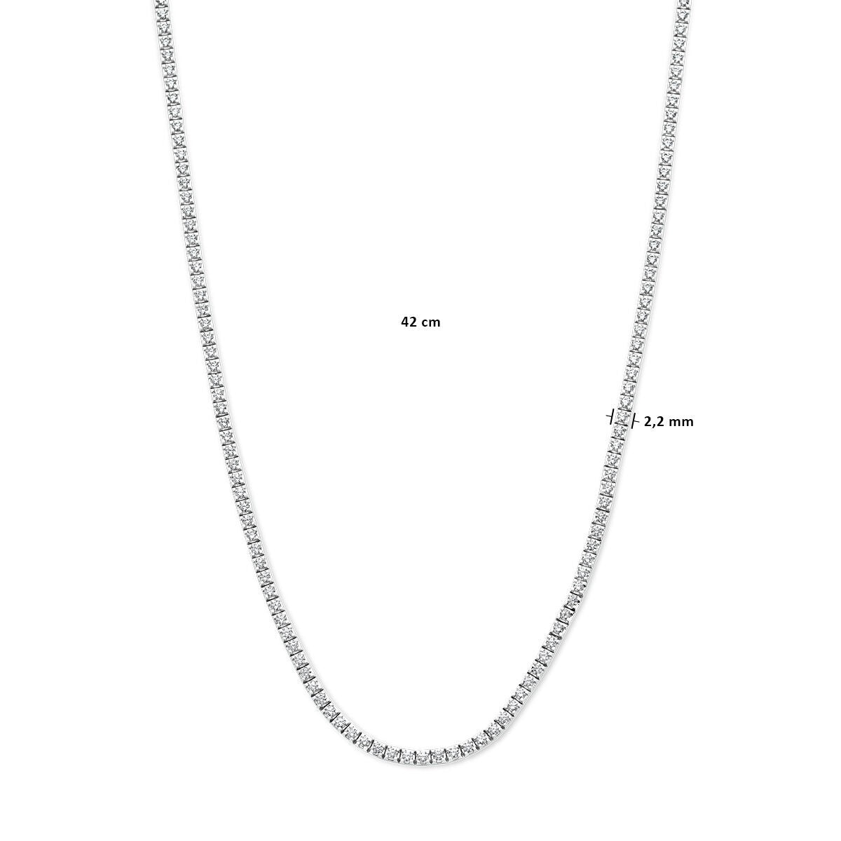 14k białozłote naszyjnik tenisowy z 3.00 ct diamentami hodowanymi w laboratorium – szlif brylantowy