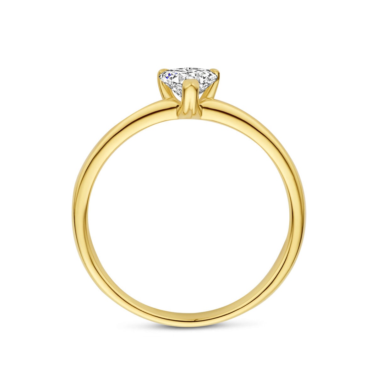 14k Żółte złoto pierścionek z sercowym diamentem lab grown 0.30ct