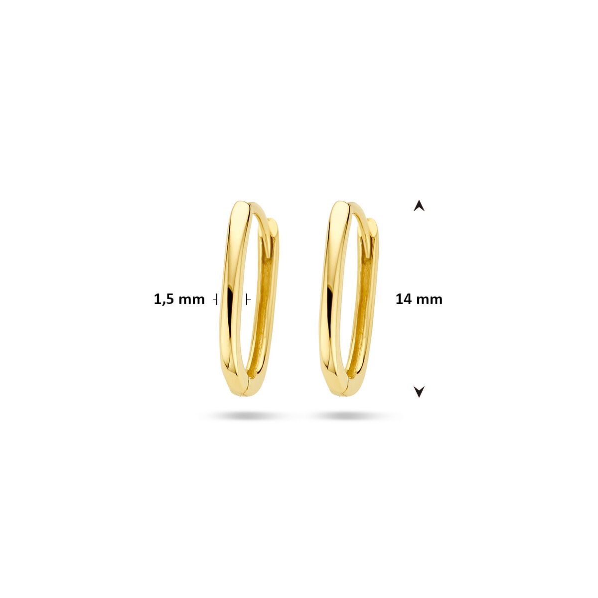 9k Żółte złoto klapoorringi paperclip – Minimalistyczny design z nowoczesnym akcentem