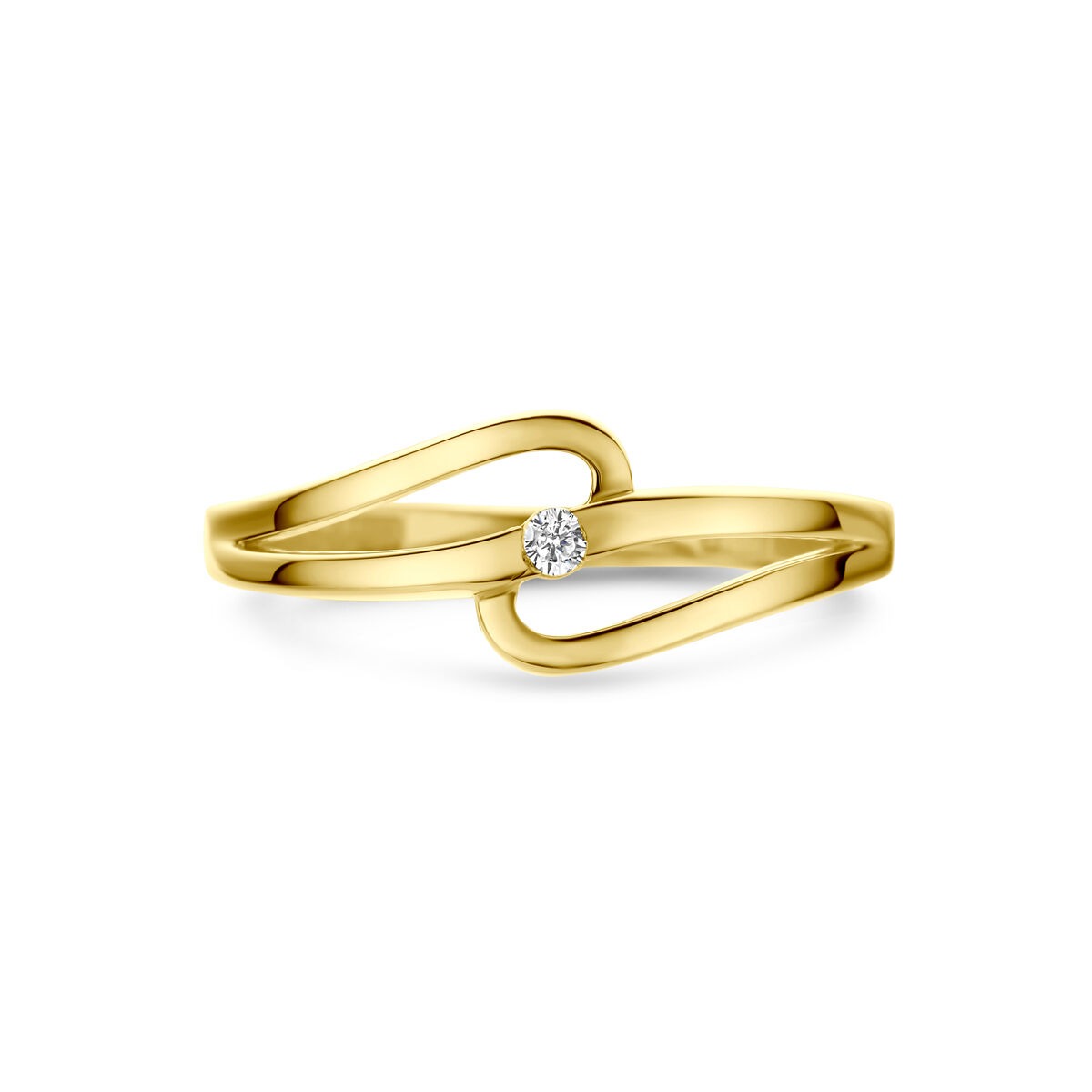 14k Żółte złoto pierścionek z cyronią solitaire