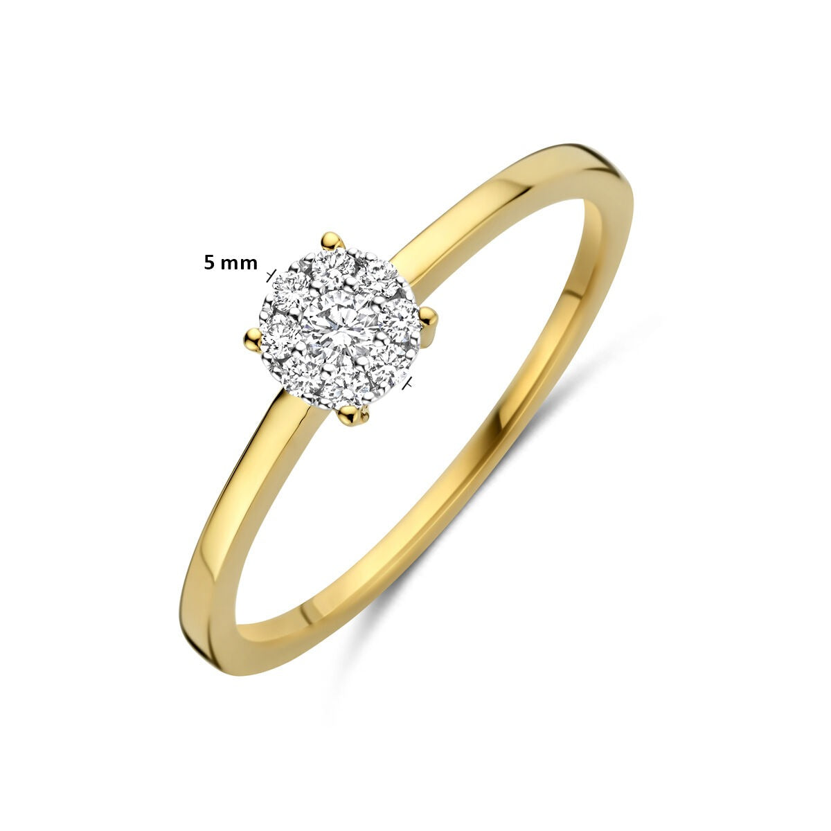 14k Bicolor damski pierścionek z diamentem – 0.13 ct