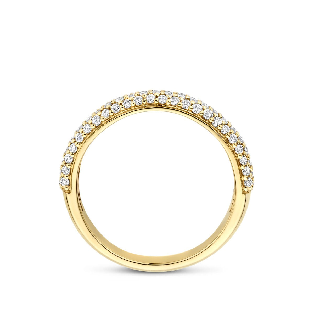 14k Żółte Złoto Pierścionek z Diamentem Hodowanym w Laboratorium 0.48 ct